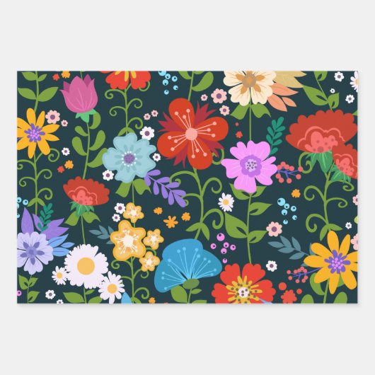 Jeu de papier d'enrobage de fleurs | Élégant envel (Devant)