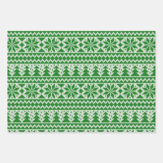 Jeu de papier d'enrobage de Knit de Noël (Devant 3)