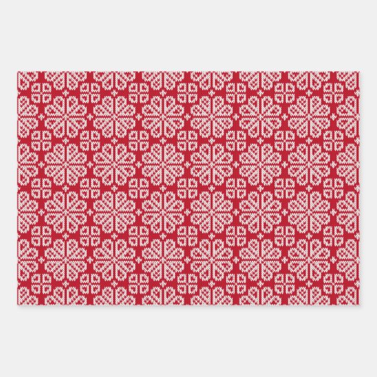 Jeu de papier d'enrobage de Knit de Noël (Devant)
