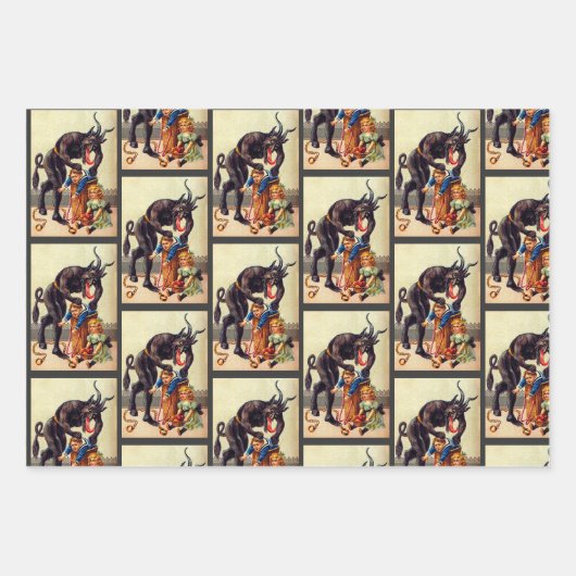 Jeu de papier d'enrobage Krampus 1 (Devant 2)