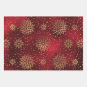 Jeu de papier d'enveloppement à motifs floraux rou (Devant 2)