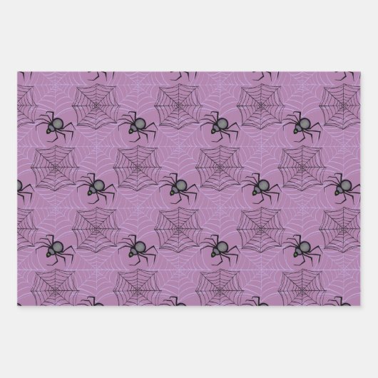 Jeu de papier d'enveloppement d'araignée violet de (Devant)