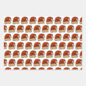 Jeu de papier d'enveloppement de 3 feuilles de cha (Devant 3)