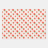 Jeu de papier d'enveloppement de fraises sucrées (Devant)