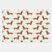 Jeu de papier d'enveloppement de Noël Dachshunds d (Devant 2)