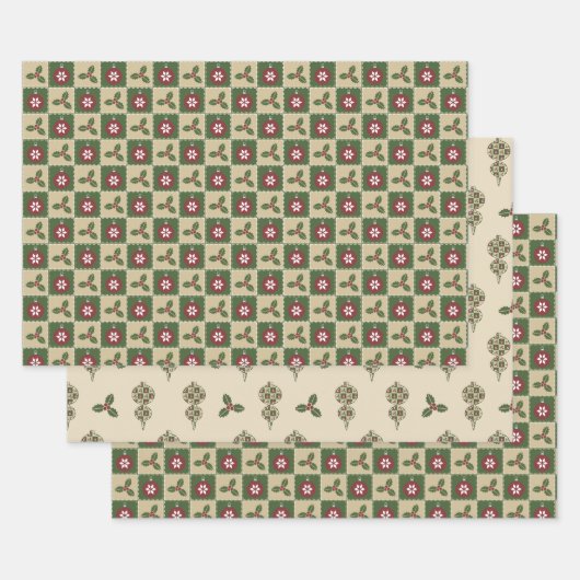 Jeu de papier d'enveloppement de surface de Noël (Lot)