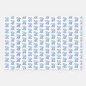 Jeu de papier d'enveloppement d'éléphant bleu mign (Devant 2)