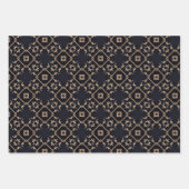 Jeu de papier d'enveloppement géométrique marine e (Devant 2)