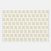 Jeu de papier d'enveloppement - Monogramme K - Dra (Devant 2)