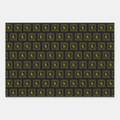 Jeu de papier d'enveloppement - Monogramme K - Dra (Devant)