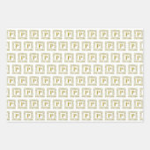 Jeu de papier d'enveloppement - Monogramme P - Dra (Devant 2)