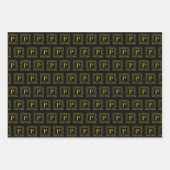 Jeu de papier d'enveloppement - Monogramme P - Dra (Devant)