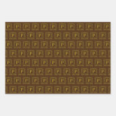 Jeu de papier d'enveloppement - Monogramme P - Dra (Devant 3)