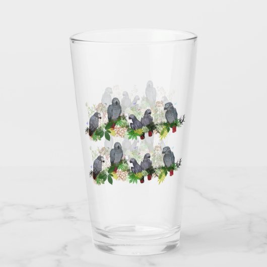 Jeu de perroquets gris africain Tumbler en verre (Dos)