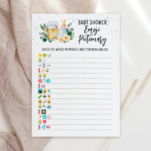Jeu de Pictionary Émoji Baby Is Brewing Carte Rose