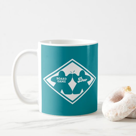 Jeu de plateau Duo Cadre blanc Mug (Avec donut)