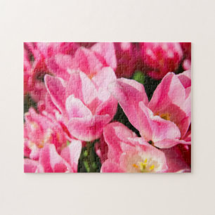 Jeu de puzzle Fleurs de tulipes roses