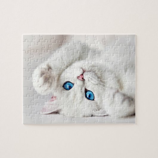 Jeu de Puzzle Fluffy White Kitty (Horizontal)