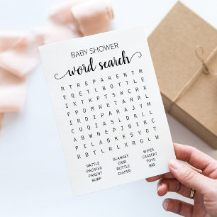 Jeu de recherche de mots Carte pour Baby Shower
