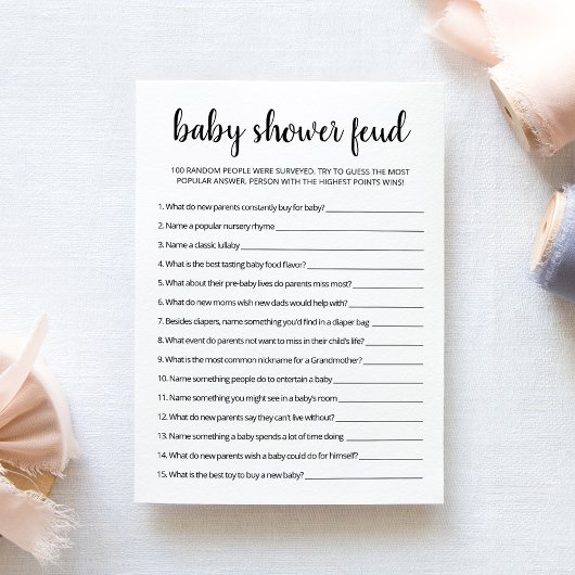Jeu de rivalité avec carte de fête de bébé avec ré
