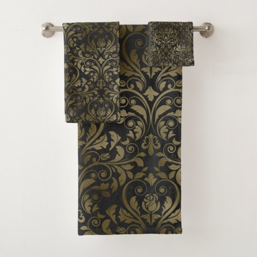 JEU DE SERVIETTES À MODÈLE BRONZE LUXUEUX (En situation)