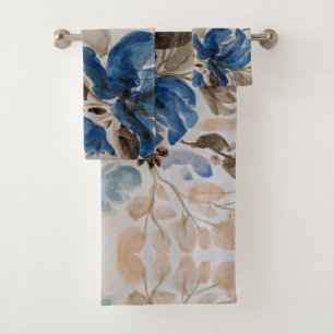 Jeu de serviettes à motifs floraux d'aquarelle bl