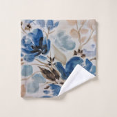 Jeu de serviettes à motifs floraux d'aquarelle ble (Gant de toilette)