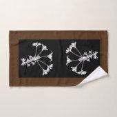 Jeu de serviettes Brown Floral Blanc Noir (Serviette à main)