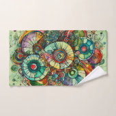 Jeu de serviettes d'art Doodle Abstrait vert color (Serviette à main)