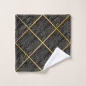 JEU DE SERVIETTES DE 2 BAIN EN MARBRE ABSTRAIT NOI (Gant de toilette)