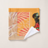 Jeu de serviettes de bain Abstrait orange pour fem (Gant de toilette)