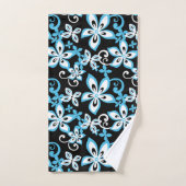 JEU DE SERVIETTES DE BAIN ALOHA HAWAII (NOIR/BLEU) (Serviette à main)