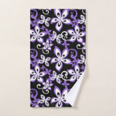 JEU DE SERVIETTES DE BAIN ALOHA HAWAII (NOIR/POURP (Serviette à main)