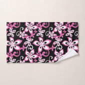 JEU DE SERVIETTES DE BAIN ALOHA HAWAII (NOIR/ROSE) (Serviette à main)