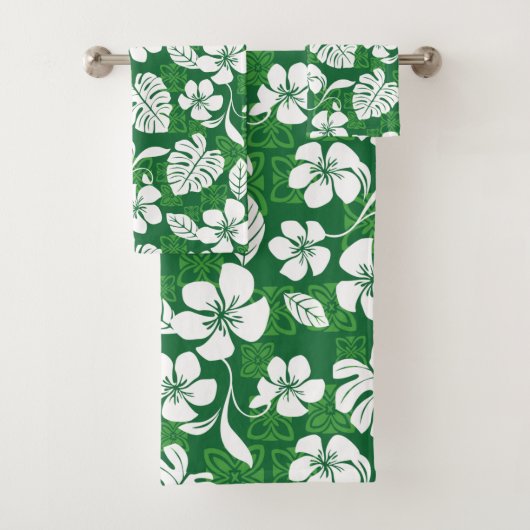 JEU DE SERVIETTES DE BAIN ALOHA VENDREDI (VERT) (En situation)