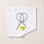 Jeu de serviettes de bain blanc de tennis Doubles (Gant de toilette)