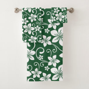 JEU DE SERVIETTES DE BAIN BLEU HAWAII (VERT FOREST