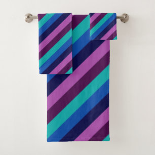 Jeu de serviettes de bain bleu violet Turquoise