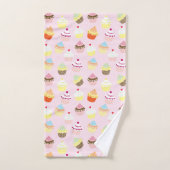 JEU DE SERVIETTES DE BAIN CUPCAKES DOUCES (Serviette à main)