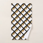 JEU DE SERVIETTES DE BAIN DE LUXE OR NOIR (Serviette à main)