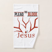 Jeu de serviettes de bain de sang de Jésus (blanc) (Serviette à main)
