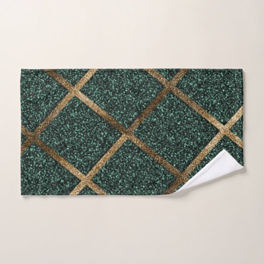 JEU DE SERVIETTES DE BAIN EN EMÉRALD EN OR (Serviette à main)