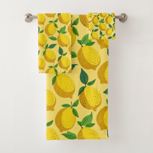 JEU DE SERVIETTES DE BAIN EN FRUITS DE LÉMON (En situation)