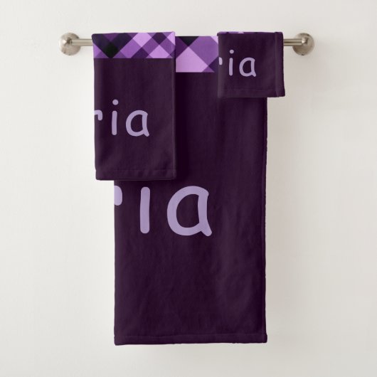 Jeu de serviettes de bain en plastique violet de p (En situation)
