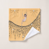 Jeu de serviettes de bain Flapper Girl on Swing (Gant de toilette)
