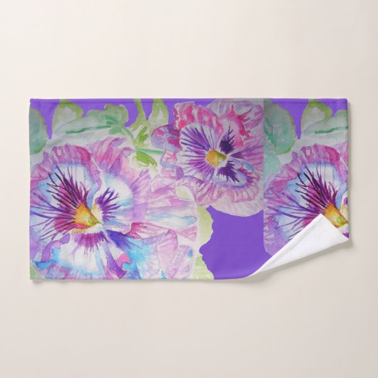 Jeu de serviettes de bain fleuris en violet (Serviette à main)