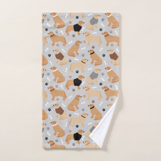 Jeu de serviettes de bain Golden Retriever Bones a (Serviette à main)
