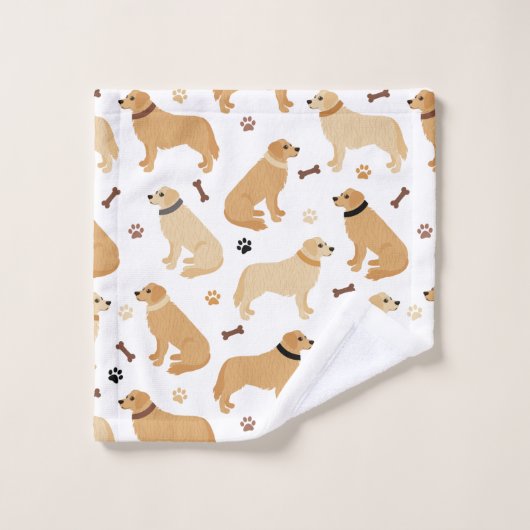 Jeu de serviettes de bain Golden Retriever Bones a (Gant de toilette)