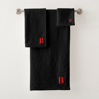 JEU DE SERVIETTES DE BAIN INITIAL DE MONOGRAMME