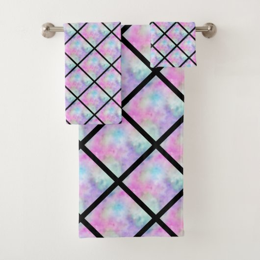 JEU DE SERVIETTES DE BAIN LUXE PASTEL (En situation)